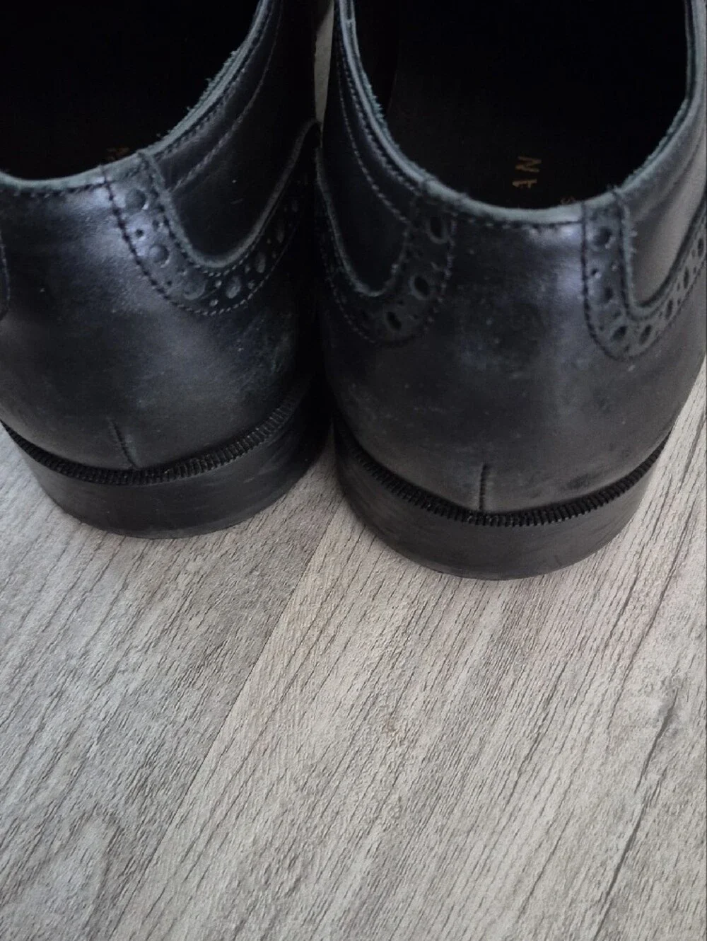 Cole Haan Black Leather Wingtip Oxford Shoes